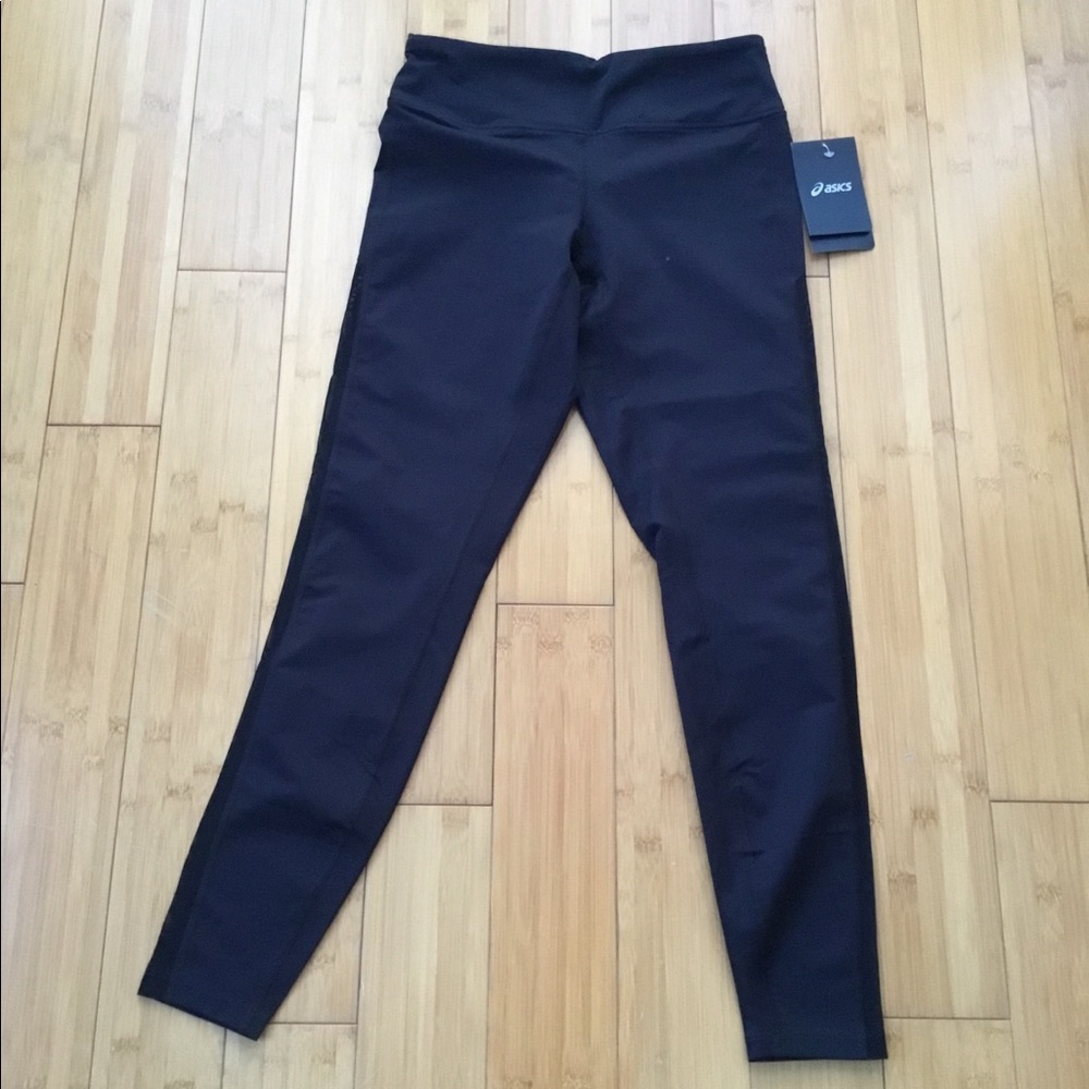 ASICS black athletic tights w/ mesh sides szM